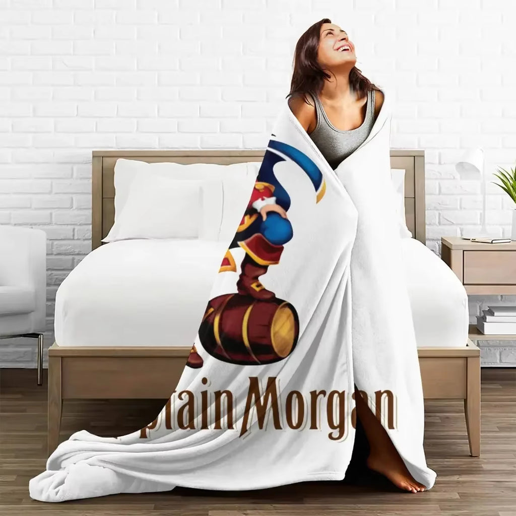 Captain Morgan Blankets Flannel Funny Breathable Throw Blankets for Coverlet Summer