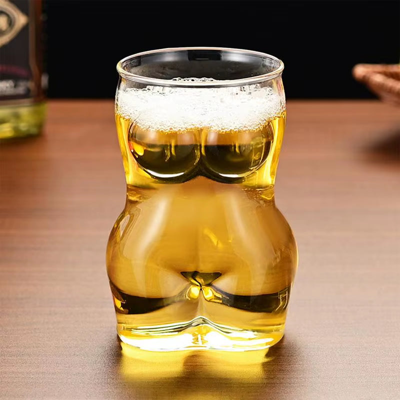Glass Beer Mug Creative Women Body Shaped Beer Glasses Water Cup Sexy Beer Mug Cocktail Glass Pub Drinking Mugs Beer Cup