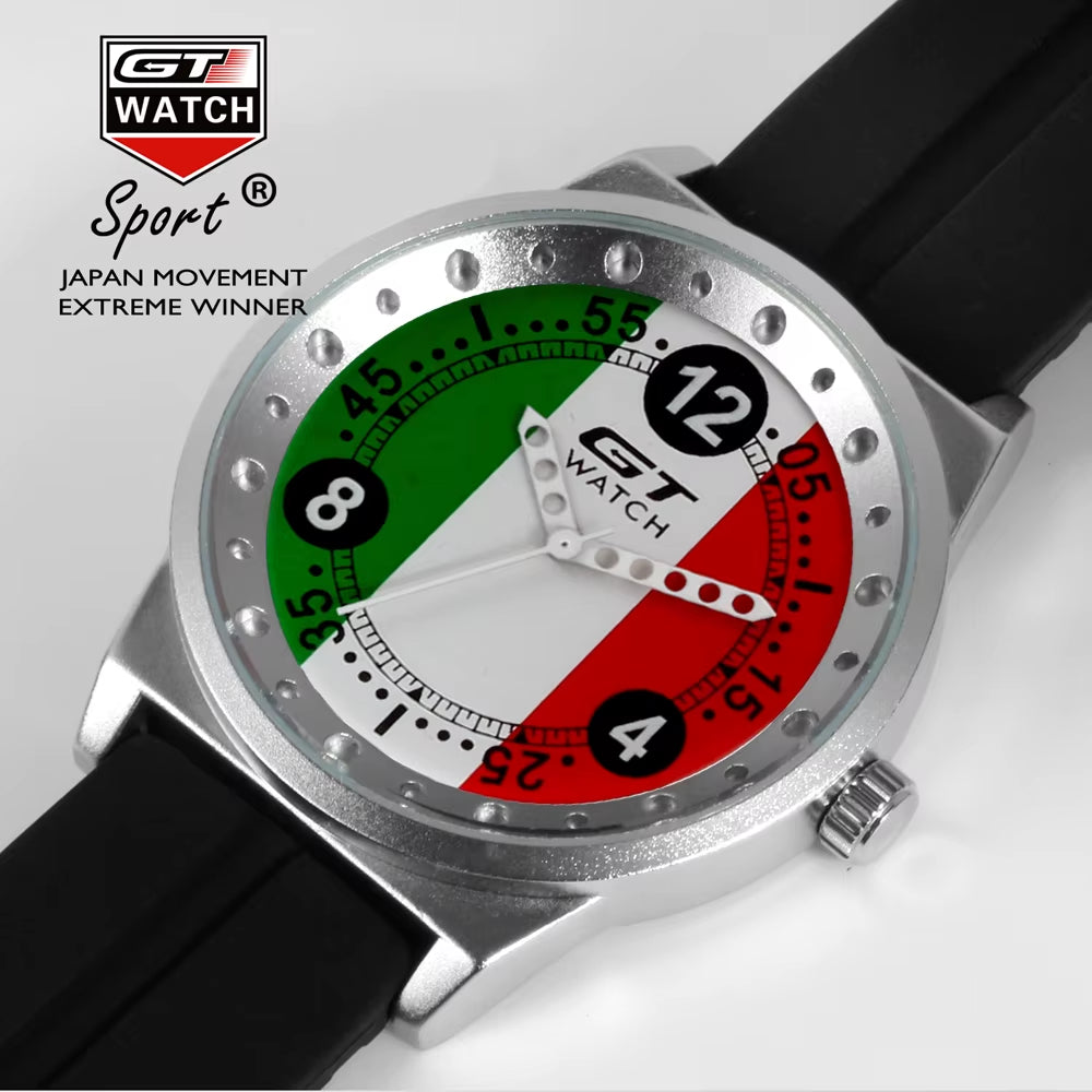 GT Watch Men Italy Flag F1 Sport Watch Mens Watches Top Brand Luxury Men'S Watch Clock Reloj Hombre Erkek Kol Saati Relogio