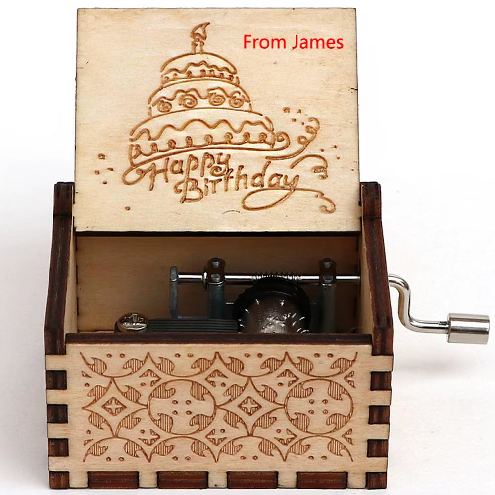 Private Custom Carved Wooden Empty Music Box Movie Theme Custom Music Box Christmas Birthday Gift Wood Gift Custom Wedding Gifts