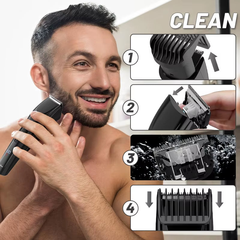 Electric Hair Clipper Kit for Men, Adjustable Hair Cut Machine Hair Trimmer Professional Rechargeable Hair Cut Barber