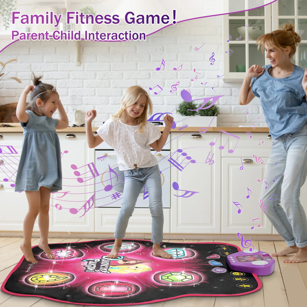 Outdoor Dance Mat 27 Levels for Girls Kids 6 LED Keys Light up Bluetooth Lock 5 Music Dancing Game Toy Ages 3~8 Years Old