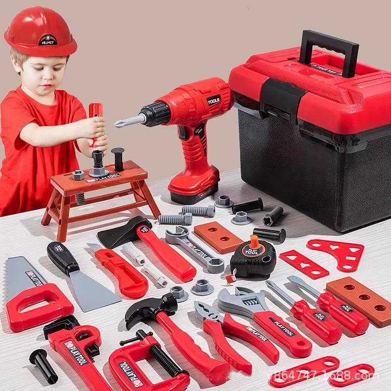 Kids Toolbox Kit Educational Toys Simulation Repair Tools Toys Drill Plastic Game Learning Engineering Puzzle Toys Gifts for Boy