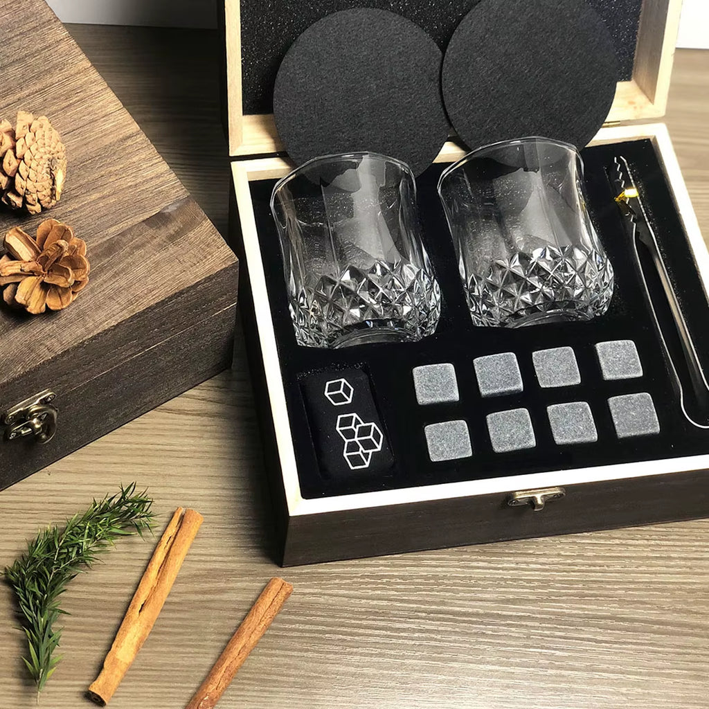 Whiskey Gifts for Men Father'S Day Present Whiskey Granite Chilling Stones Scotch Bourbon for Dad Husband Birthday Party Wedding