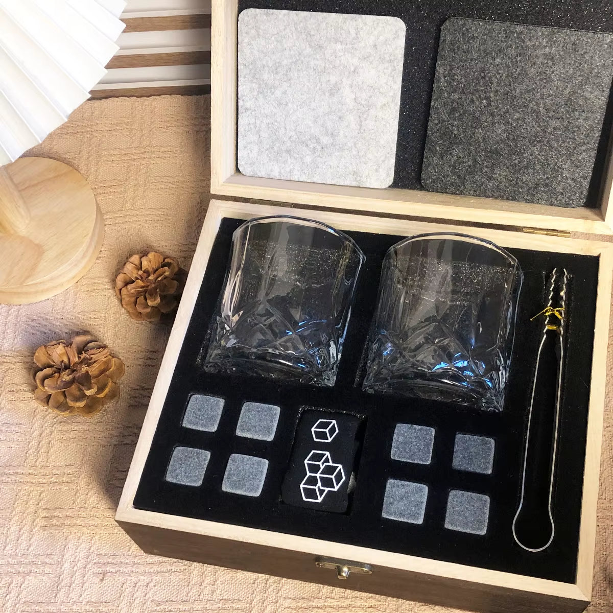 Whiskey Gifts for Men Father'S Day Present Whiskey Granite Chilling Stones Scotch Bourbon for Dad Husband Birthday Party Wedding