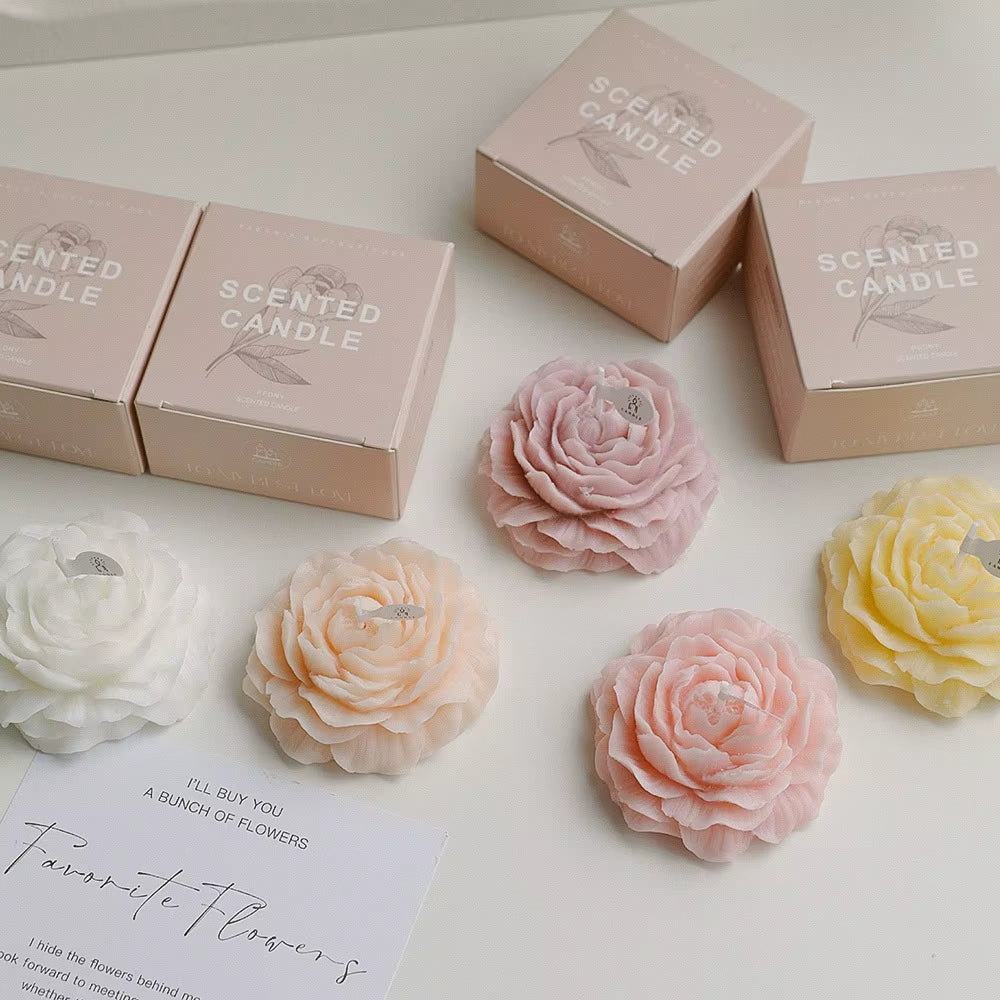 Candle Peony Flower Modeling Gift Decoration Mother'S Day Birthday Flower Scented Candle