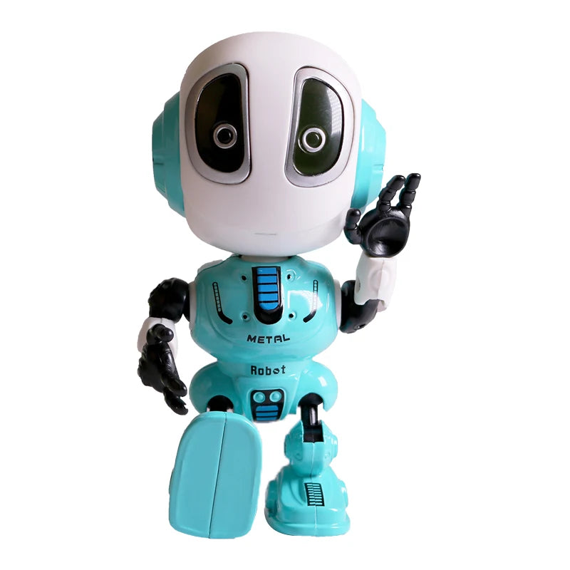 Smart Talking Robot Toys Head Touch-Sensitive Sound & Light Alloy Robot DIY Electronic Action Figure Toys for Children Gift