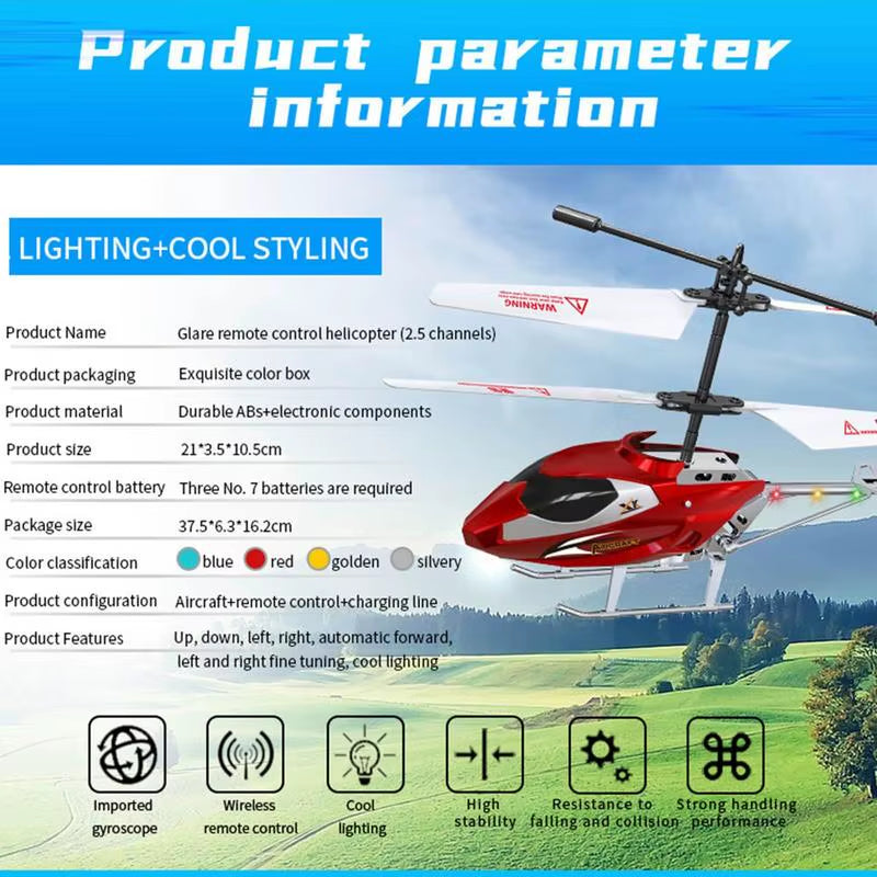 Kids Remote Helicopter with Stable Flight & Easy Control Remote Control Aircraft Flying Kids Toys for Boys Gifts