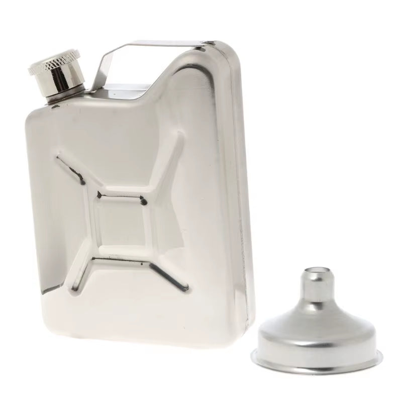 5Oz Stainless Steel Jerry Can Hip Flask Liquor Whisky Pocket Bottle Men Gift
