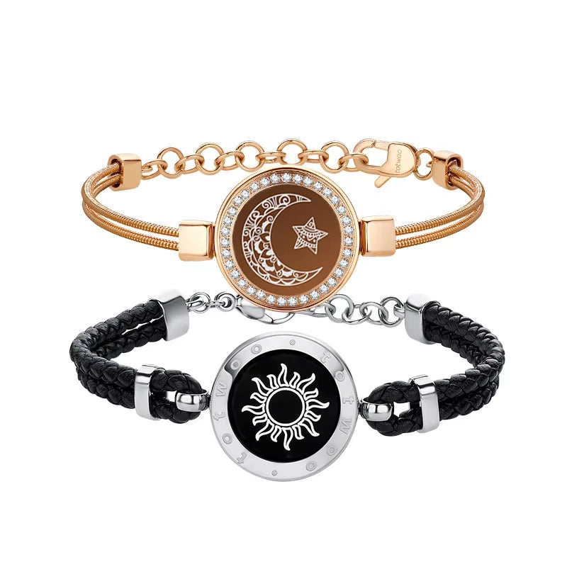 Bluetooth Matching Touch Smart Bracelets for Lovers Long Distance Emotional Gift for Girlfriend Celebration or Birthday