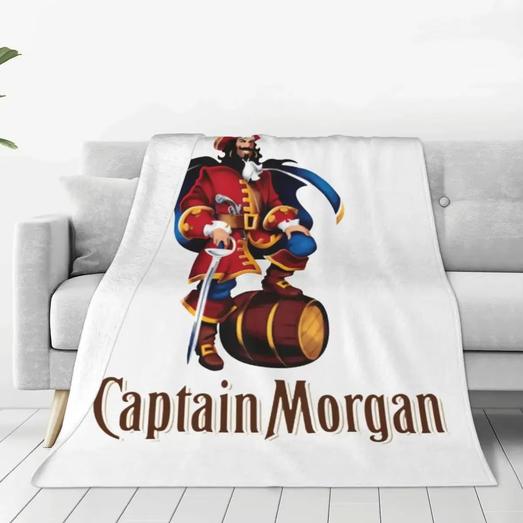 Captain Morgan Blankets Flannel Funny Breathable Throw Blankets for Coverlet Summer