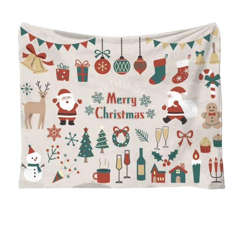 Christmas Throw Blanket - Soft and Warm Sherpa Christmas Throw Blankets for Couch, Sofa, Bed, Winter Blanket for Christmas