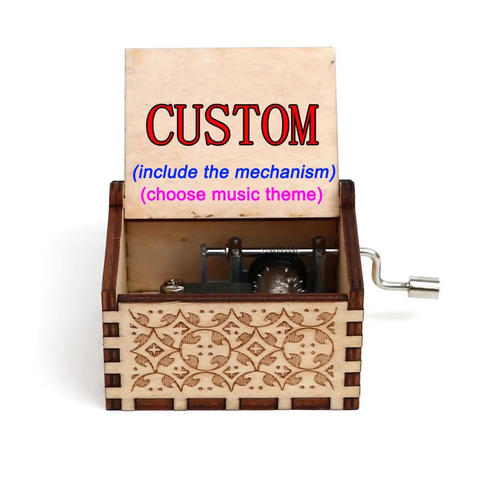 Private Custom Carved Wooden Empty Music Box Movie Theme Custom Music Box Christmas Birthday Gift Wood Gift Custom Wedding Gifts
