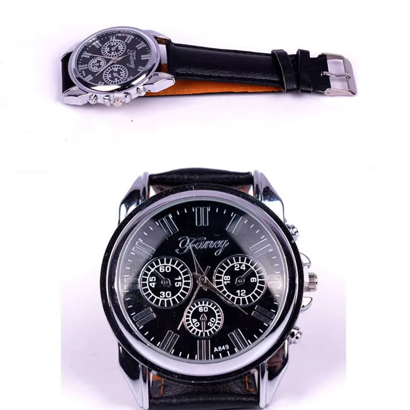 Fashion Watch Men Luxury Gift Set Sunglasses Keychain Top Quality Belt Multiple Time Zone Wrist Watch for Father Men Gift