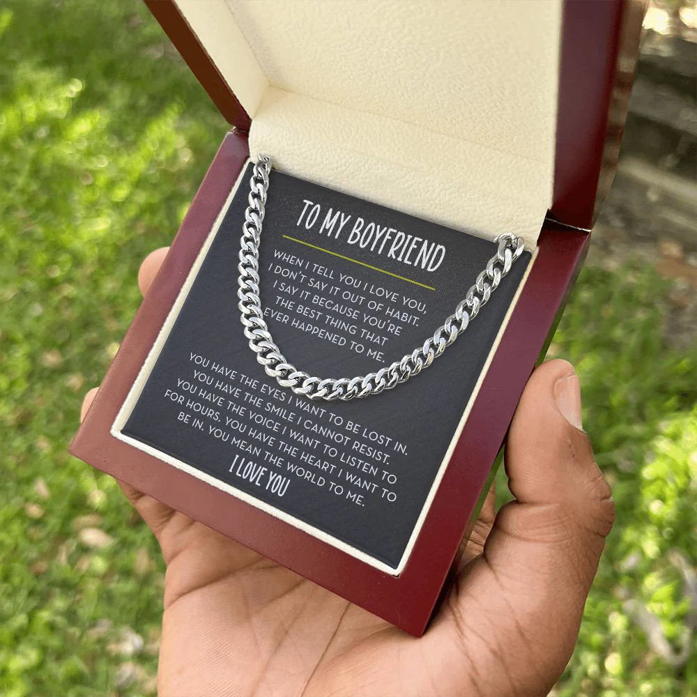 To My Boyfriend Chain Necklace, You Mean the World to Me