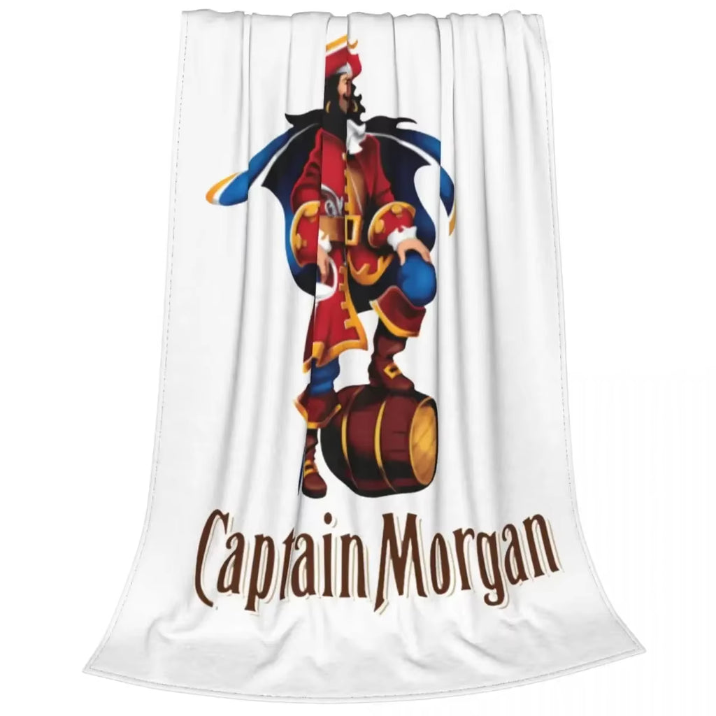 Captain Morgan Blankets Flannel Funny Breathable Throw Blankets for Coverlet Summer