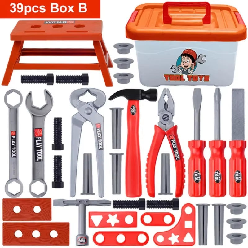 Kids Toolbox Kit Educational Toys Simulation Repair Tools Toys Drill Plastic Game Learning Engineering Puzzle Toys Gifts for Boy