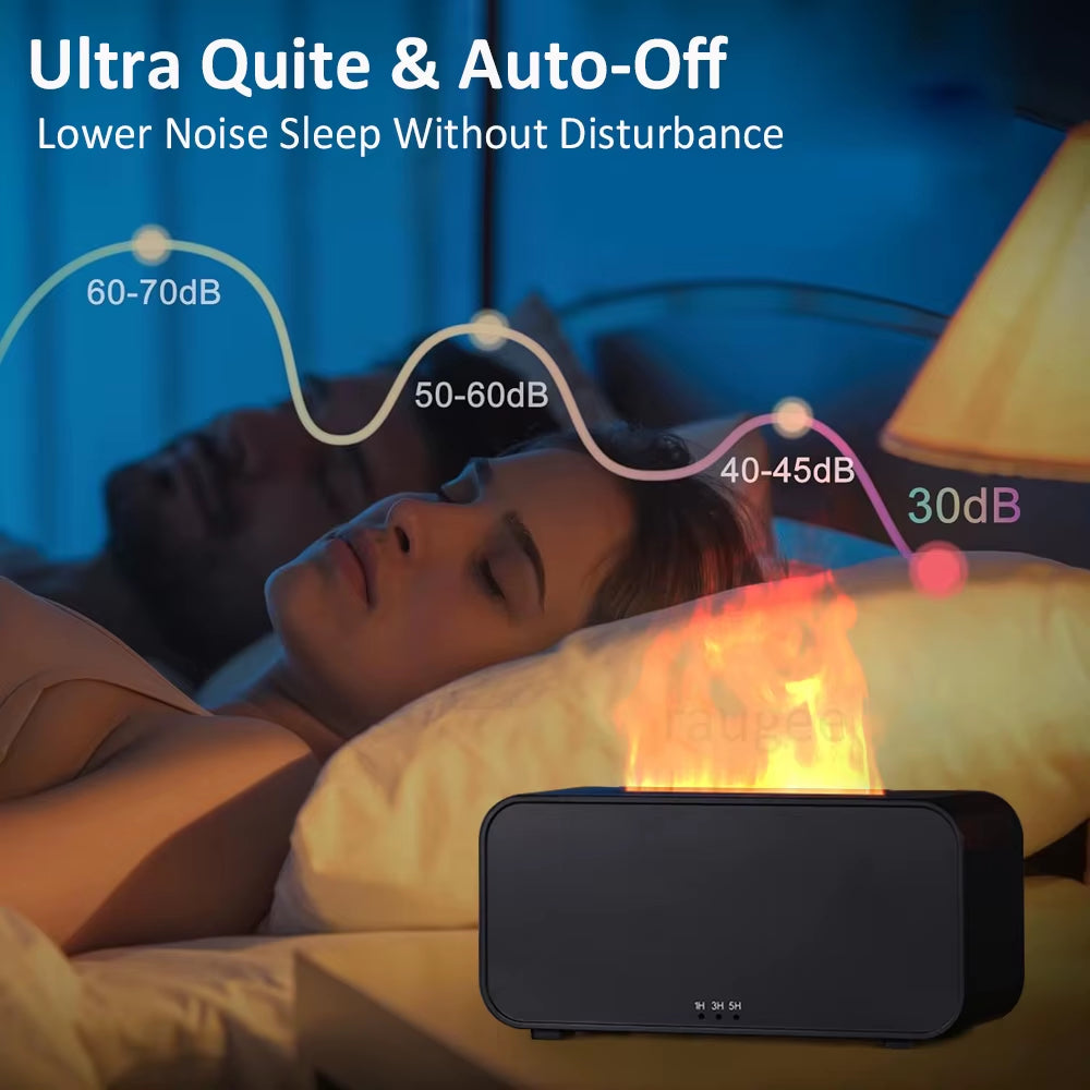 Aroma Diffuser Mini 7 Colorful Flame Air Humidifier Add Essential Oil Aromatherapy with Timing Setting for Home Bedroom Office