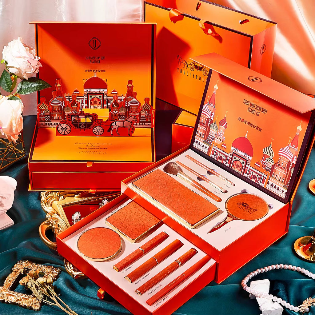 Orange Style Makeup Set Lipstick Mascara Eyeshadow Cosmetics Gift Set Kit Christmas New Year Gift Valentine'S Day Gift