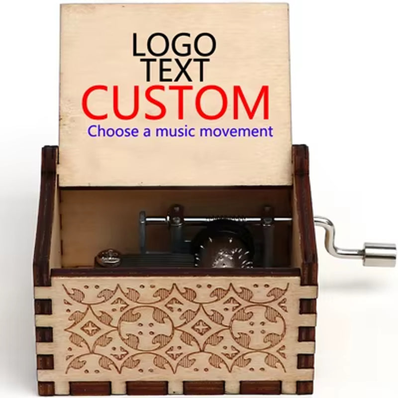 Private Custom Carved Wooden Empty Music Box Movie Theme Custom Music Box Christmas Birthday Gift Wood Gift Custom Wedding Gifts
