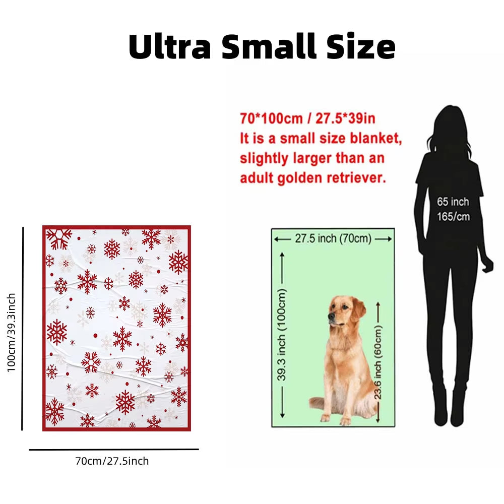 Red Snowflake Blanket Christmas Throw Blanket Winter Holiday Bed Blanket Super Soft Flannel Fleece Blanket Cozy Fuzzy Plush