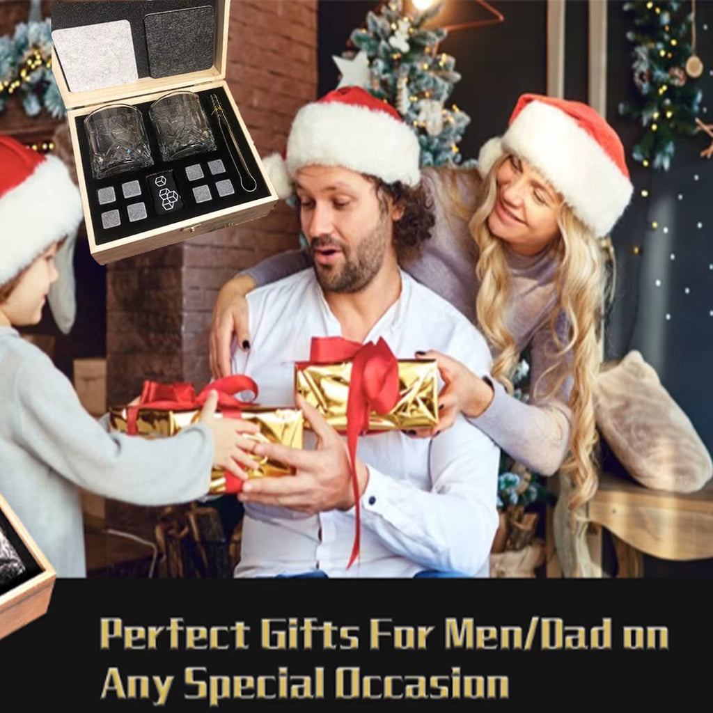 Whiskey Gifts for Men Father'S Day Present Whiskey Granite Chilling Stones Scotch Bourbon for Dad Husband Birthday Party Wedding