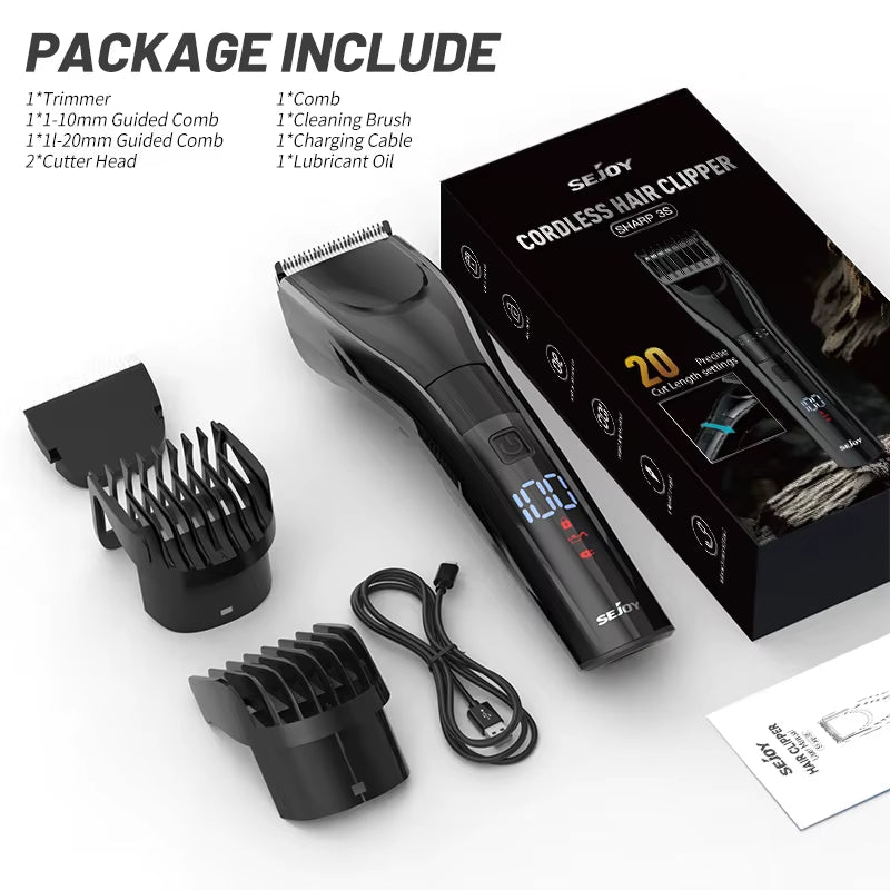 Electric Hair Clipper Kit for Men, Adjustable Hair Cut Machine Hair Trimmer Professional Rechargeable Hair Cut Barber