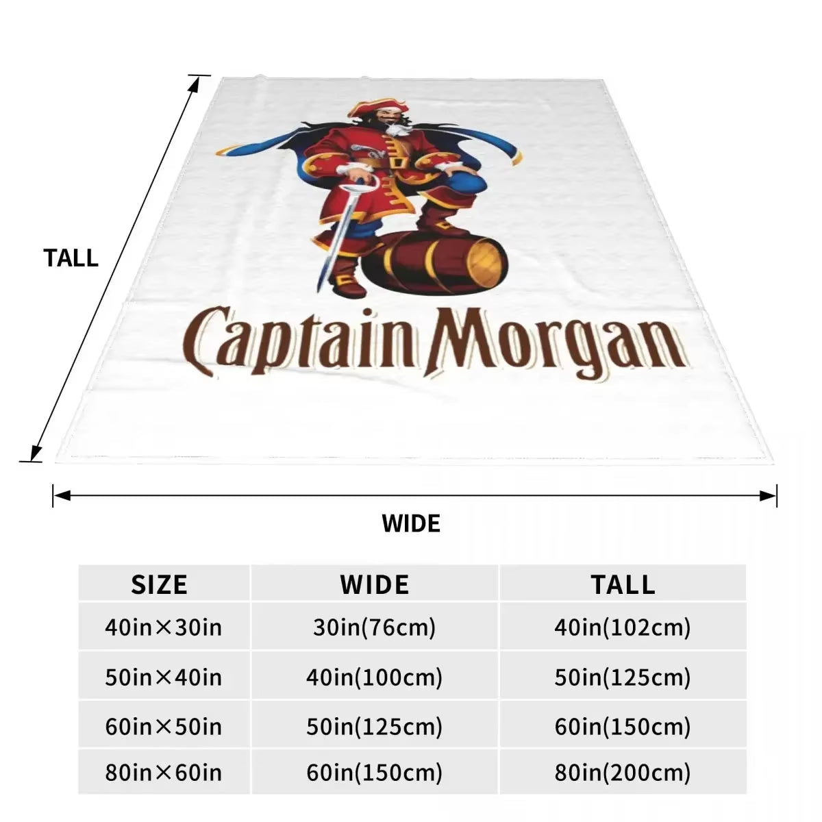 Captain Morgan Blankets Flannel Funny Breathable Throw Blankets for Coverlet Summer