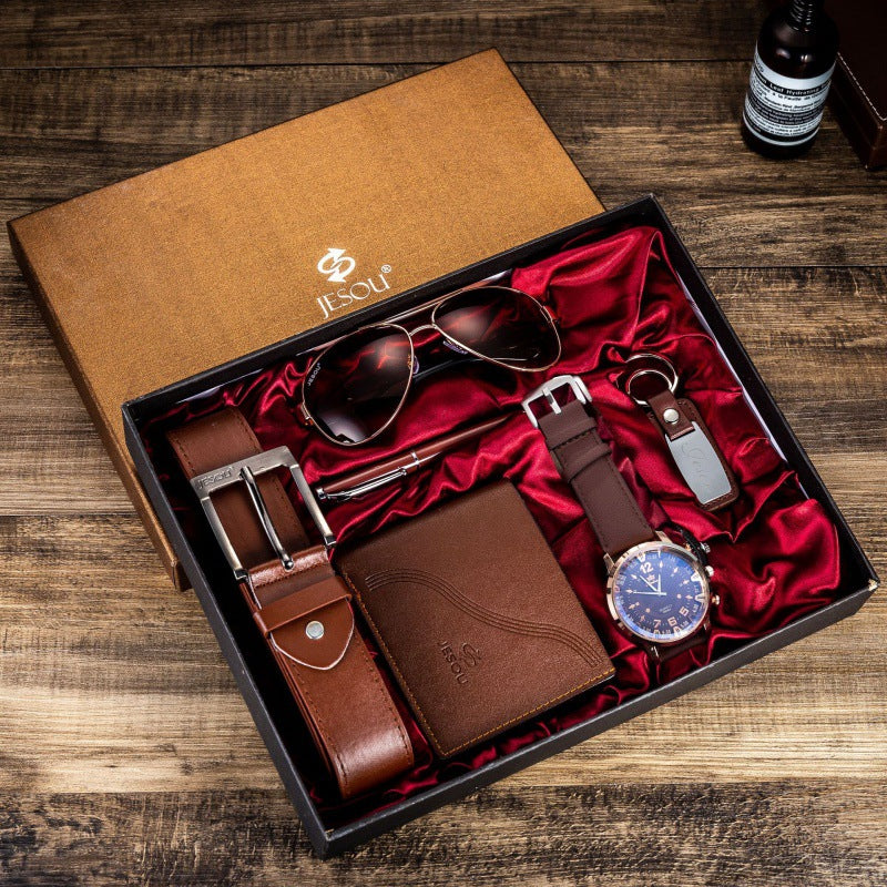 Men'S Gift Set Exquisite Packaging Watch Belt Wallet