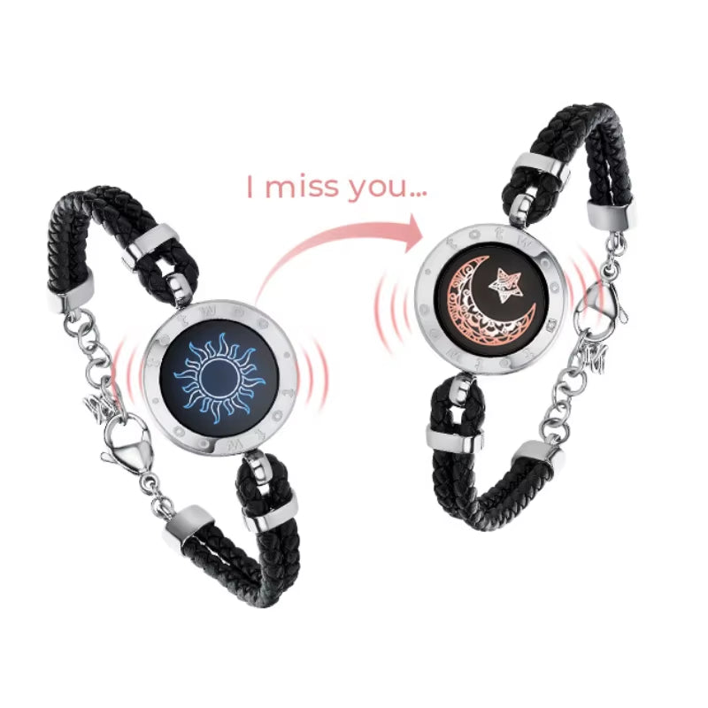 Bluetooth Matching Touch Smart Bracelets for Lovers Long Distance Emotional Gift for Girlfriend Celebration or Birthday