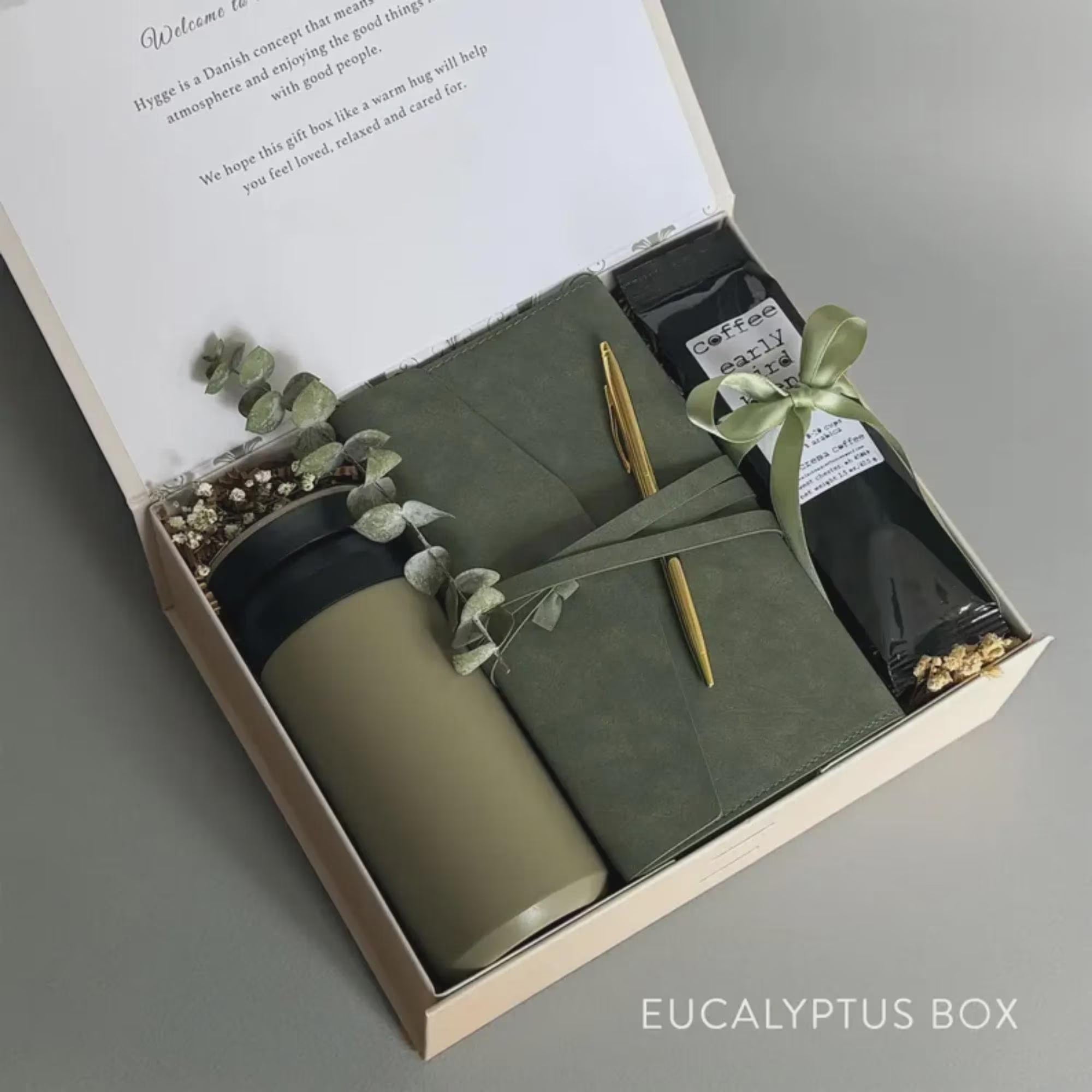 Corporate Gift Basket Hygge Gift Box with Mug, Notebook & Treats