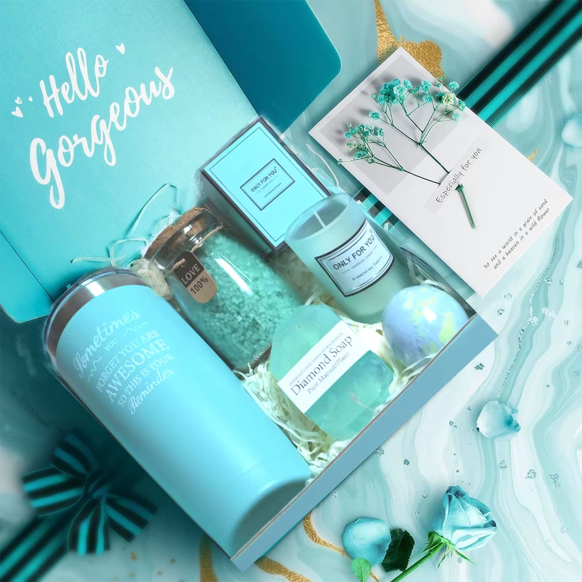 14/8Pcs Gifts Set for Women,Birthday Present,Vacuum Cup Gifts Basket for Mom Friend Sis Female Wedding Anniversary Holloween