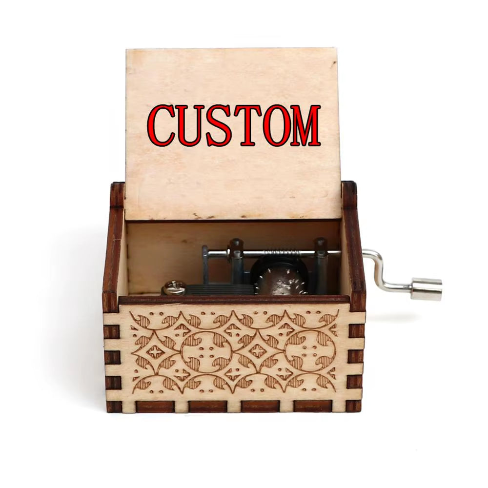Private Custom Carved Wooden Empty Music Box Movie Theme Custom Music Box Christmas Birthday Gift Wood Gift Custom Wedding Gifts