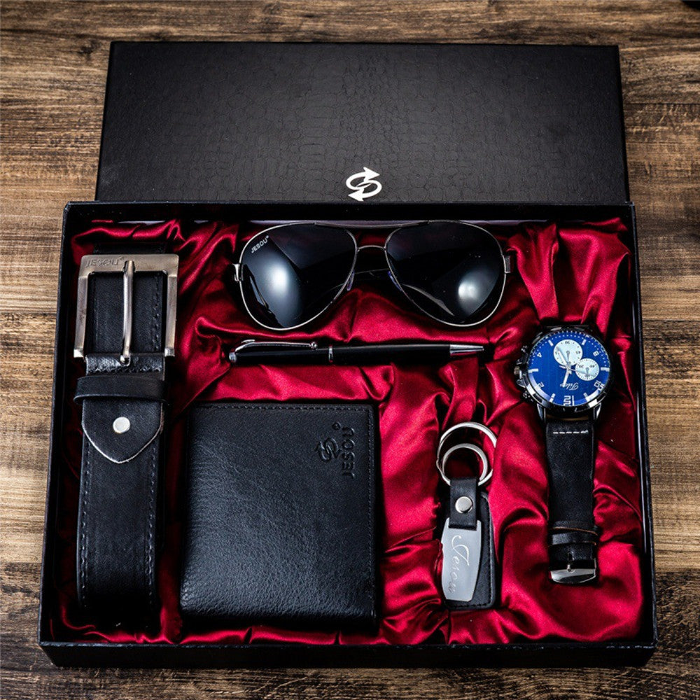 Men'S Gift Set Exquisite Packaging Watch Belt Wallet