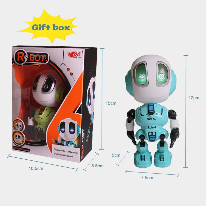Smart Talking Robot Toys Head Touch-Sensitive Sound & Light Alloy Robot DIY Electronic Action Figure Toys for Children Gift