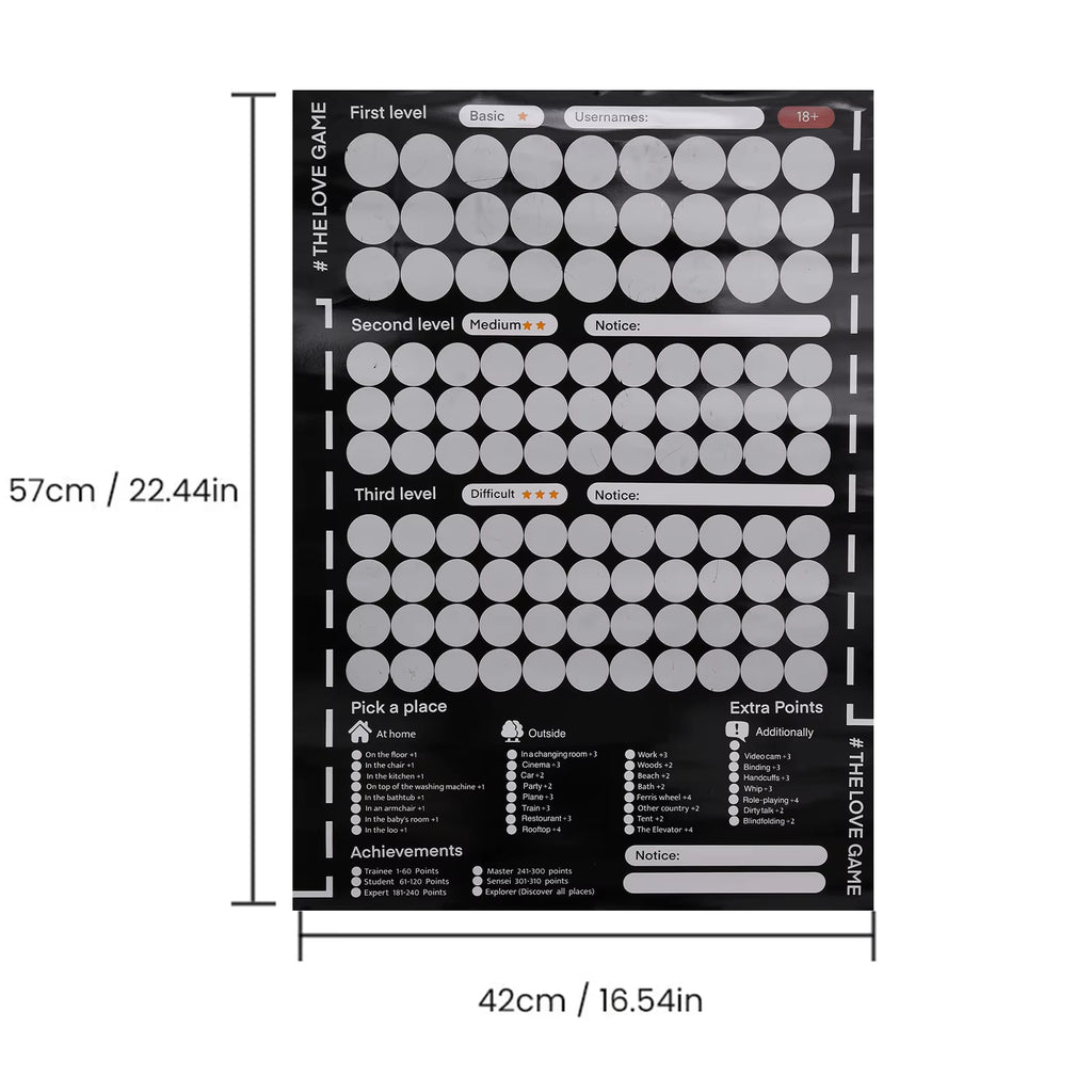 NEW 100 Things to Do between Couples Couples Games Bedroom Scratch off Poster 100 Dates Scratch off List