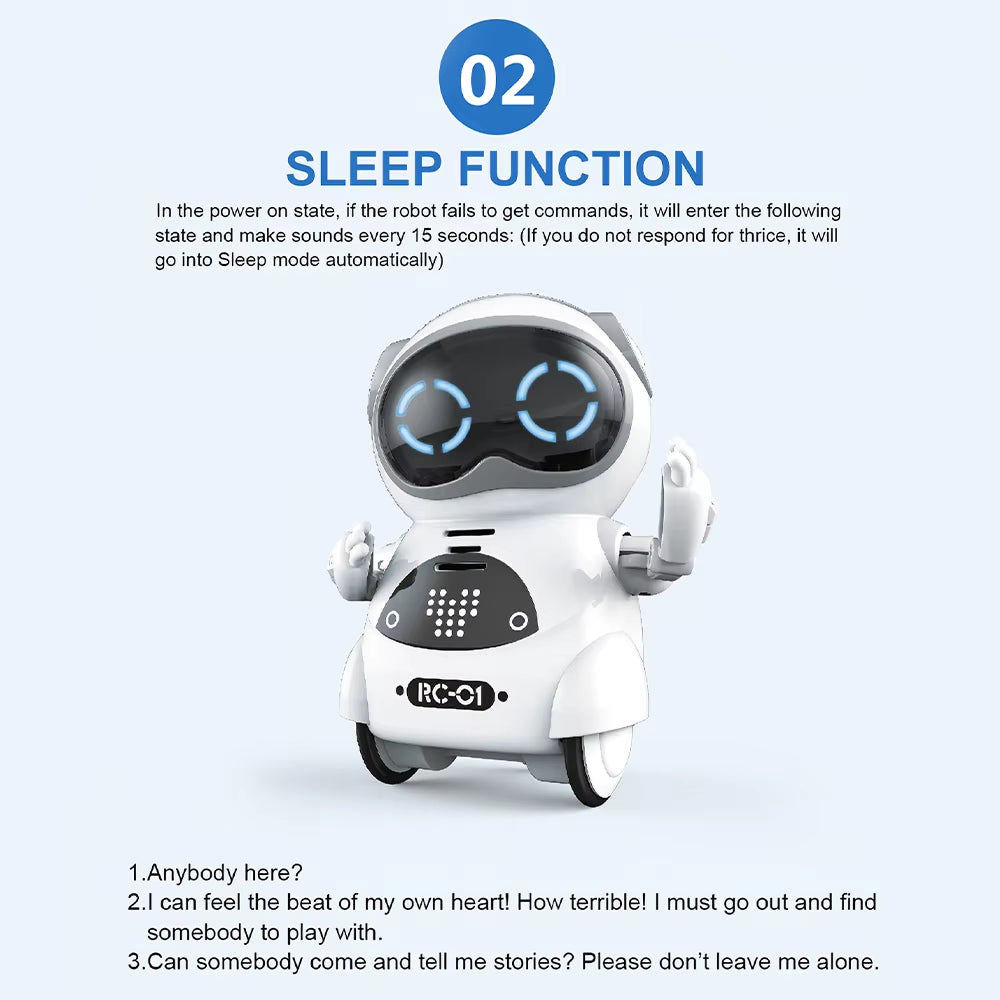939A Pocket Robot Talking Interactive Dialogue Voice Recognition Record Singing Dancing Telling Story Mini Robot Toy