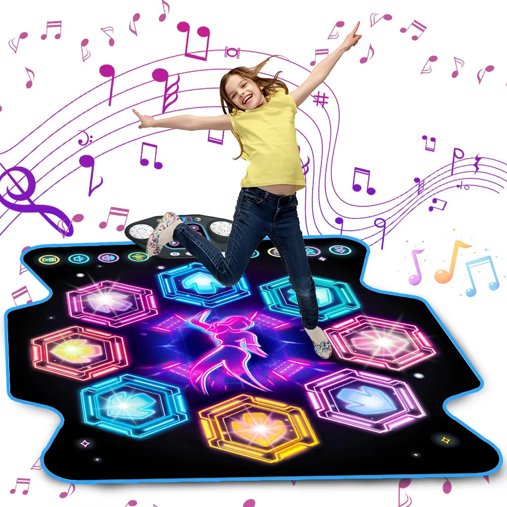 Outdoor Dance Mat 27 Levels for Girls Kids 6 LED Keys Light up Bluetooth Lock 5 Music Dancing Game Toy Ages 3~8 Years Old