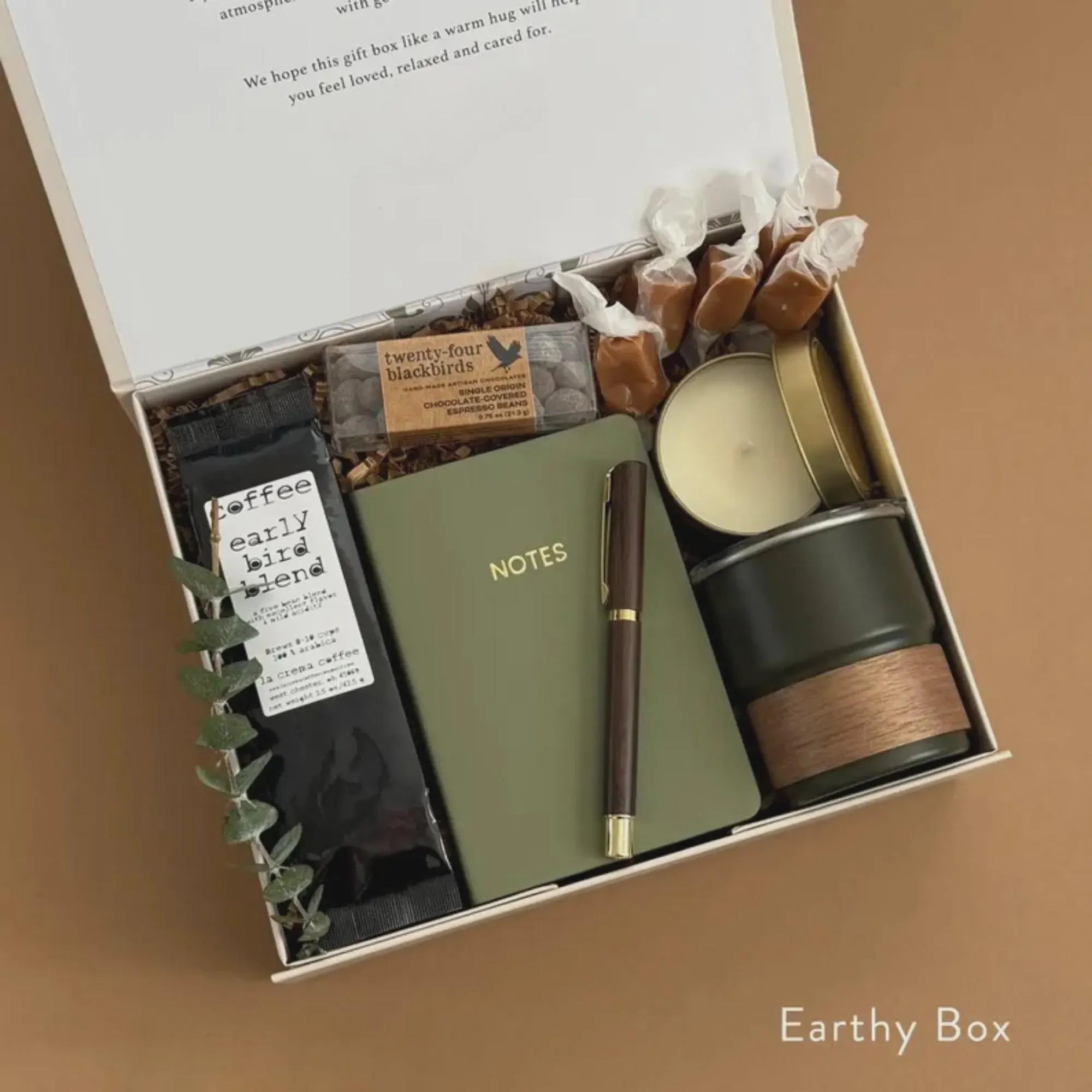 Corporate Gift Basket Hygge Gift Box with Mug, Notebook & Treats