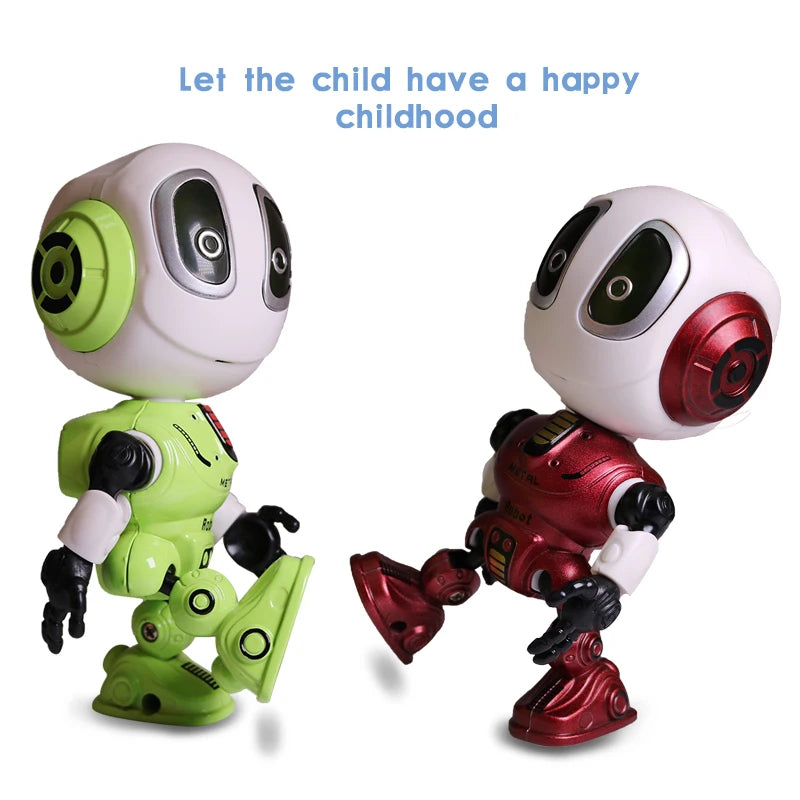 Smart Talking Robot Toys Head Touch-Sensitive Sound & Light Alloy Robot DIY Electronic Action Figure Toys for Children Gift