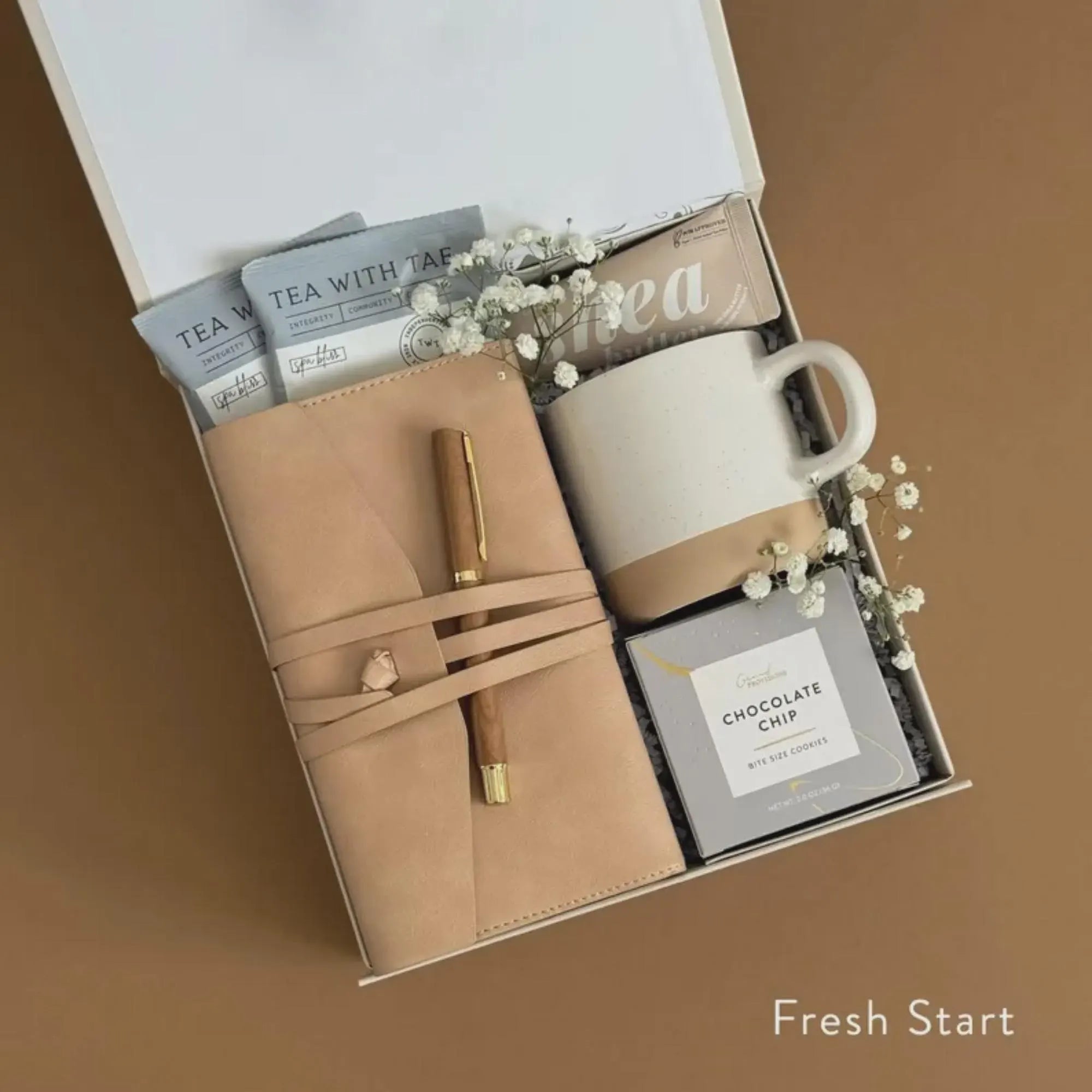 Corporate Gift Basket Hygge Gift Box with Mug, Notebook & Treats