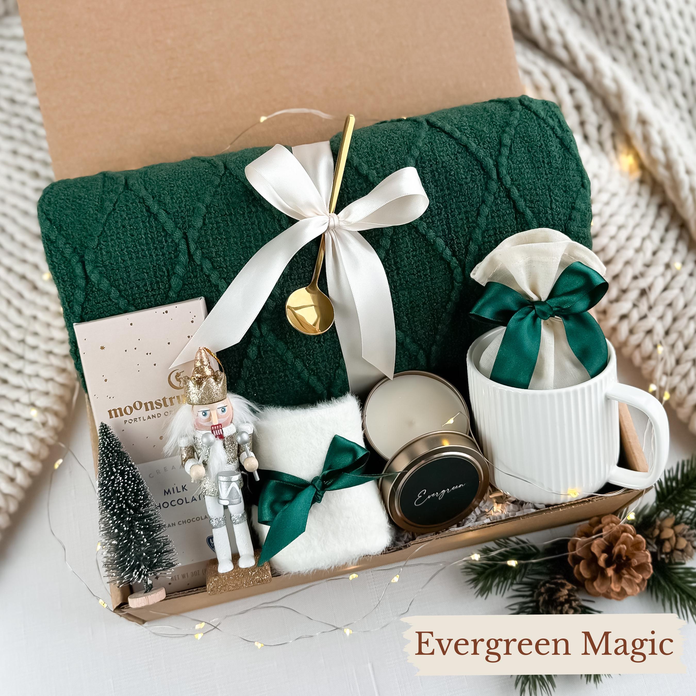 Cozy Winter Gift Box: Holiday Blanket, Mug & Decor, Christmas Gifts