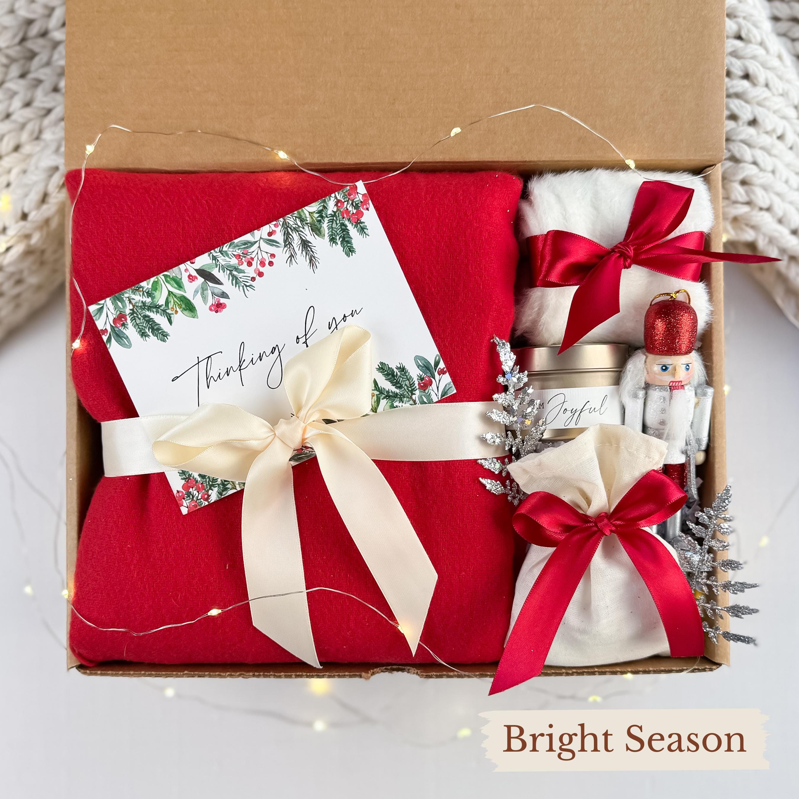 Cozy Winter Gift Box: Holiday Blanket, Mug & Decor, Christmas Gifts