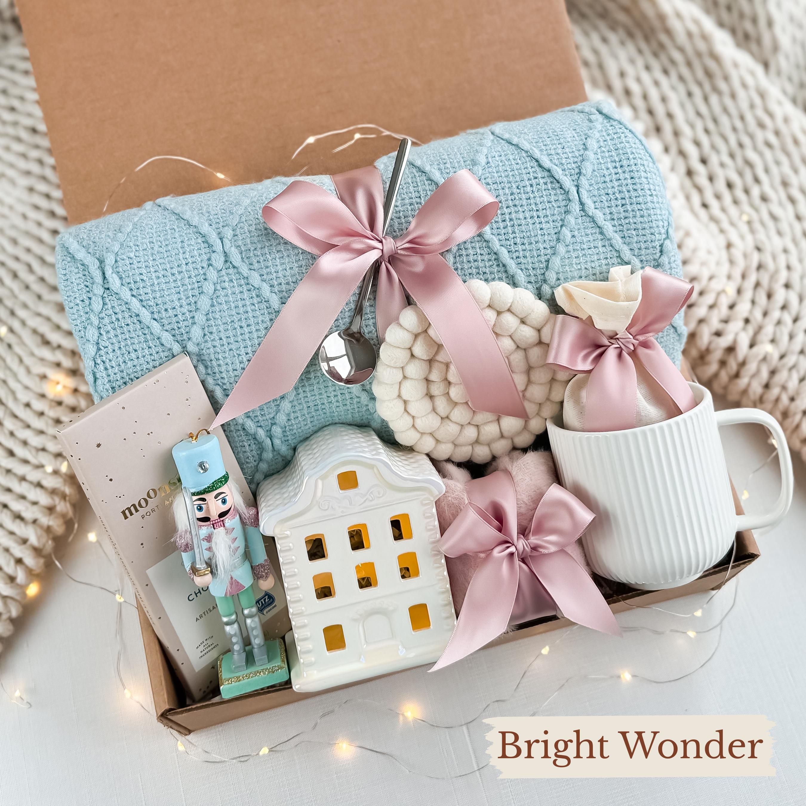 Cozy Winter Gift Box: Holiday Blanket, Mug & Decor, Christmas Gifts